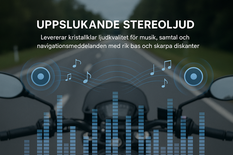 Uppslukande stereoljud för motorcykel